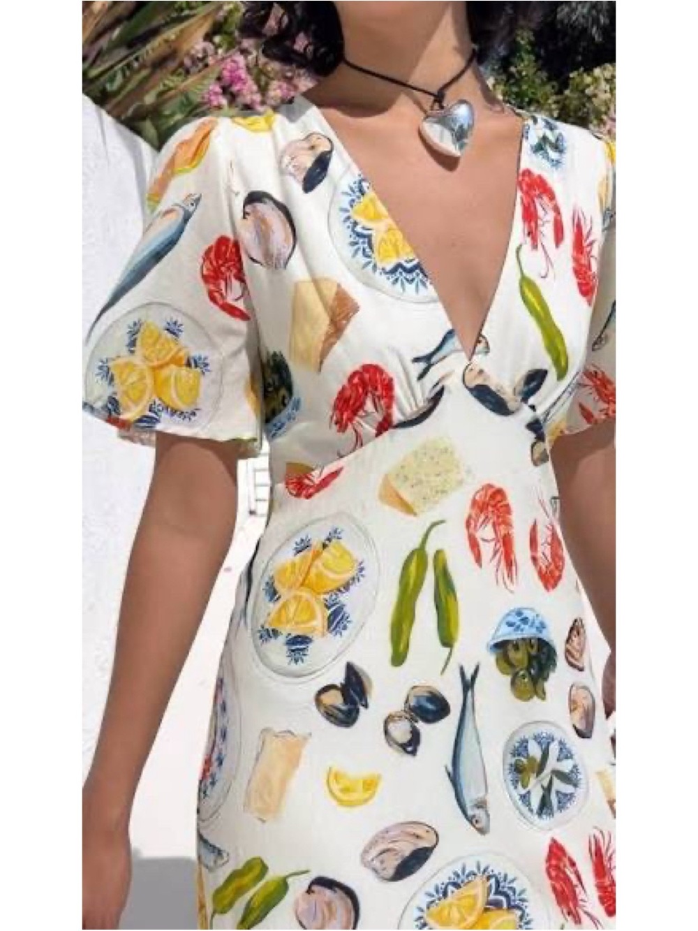 Lisa Says Gah Grace Midi Dress Ivory Tapas XS - Picture 3 of 16